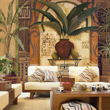 艾加美图定制壁画东南亚风格墙纸沙发背景墙纸电视背景墙壁纸壁画