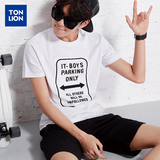 【100元3件】唐狮2016夏装新款T恤男圆领韩版字母短袖印花日系衣