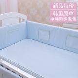 韩国正品外贸高档婴儿床围宝宝床纯棉7件套可拆洗婴儿床上用品