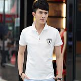 夏天男士短袖T恤有领纯棉打底衫带领吸汗韩版学生体恤青年POLO衫