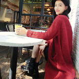 2016春装春秋单件韩版中长款针织开衫纯色针织衫宽松毛衣外套女装