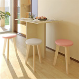 白色朔玛小圆凳实用小圆凳圆凳子 餐凳 家用实木简约客厅现代