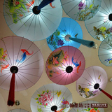 新中式手绘国画吊灯吸顶灯客厅餐厅酒店休闲会所楼梯过道伞型吊灯