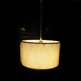欧式简约现代创意中式田园客厅卧室书房圆形亚麻布 布艺吊灯灯罩