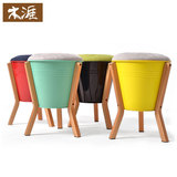 新品创意收纳凳可坐沙发换鞋凳矮凳实木储物凳圆凳板凳时尚小凳子
