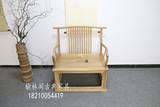 老榆木椅子免漆新中式仿明式官帽椅禅椅茶椅实木沙发 打坐椅