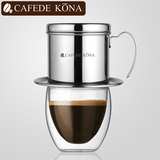 CAFEDE KONA咖啡壶 越南咖啡壶家用不锈钢咖啡器具滴漏壶 咖啡壶