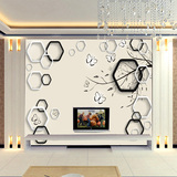 欧式客厅3d电视背景墙壁纸现代简约影视墙纸沙发背景墙布壁画蝴蝶