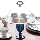 下午茶带盖透明水晶玻璃欧式高脚创意时尚点心架蛋糕盘糕点水果盘