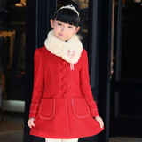 特价2015童装冬新款女童羊毛呢子大衣韩版中大童夹棉加厚儿童外套