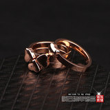韩国时尚钛钢四叶草戒指18k金女款 简约韩版玫瑰金戒指组合不褪色