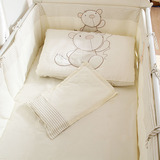飘飘熊 全棉婴儿床品套件 纯棉宝宝床上用品九件套四季 婴儿床围