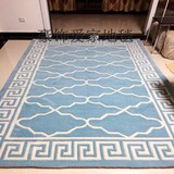 蓝色地中海地毯欧式客厅茶几沙发地毯卧室床边手工地毯满铺定制