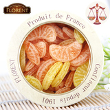 天天特价法国进口florent费罗伦桔子糖柠檬糖水果糖罐装礼盒包邮