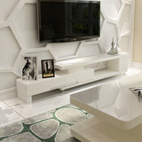 现代北欧电视柜简约伸缩白色烤漆钢化玻璃小户型特价地柜送货安装