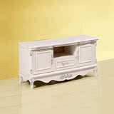 法兰卡家具 欧式电视柜子 简约短款实木客厅地柜 1.5米白色烤漆柜