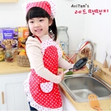 时尚韩版围裙儿童绘画围裙女童厨房手工围裙可爱公主围裙袖套头巾