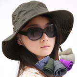 夏季新品防晒帽男女通用渔夫帽沙滩帽户外防紫外线帽骑行帽防风帽