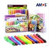 韩国AMOS阿摩司旋转蜡笔18 24 36色炫彩棒棒棒彩儿童可水洗油画棒