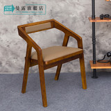 美式铁艺复古会议椅实木西餐桌椅沙发椅休闲电脑椅咖啡厅椅子餐椅