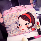 化妆包2016新款韩国专业大容量手提化妆箱防水化妆品收纳包洗漱包