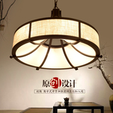 新中式吊灯圆形大气客厅灯现代创意复古书房卧室餐厅铁艺禅意灯具