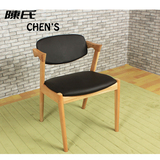 实木餐椅小户型北欧餐桌椅组合家用休闲椅子现代简约软包座椅Z型