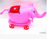 最新拉车充气玩具批发地摊货源儿童充气PVC充气卡通/拉线粉色大象