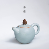 汝窑茶壶陶瓷原产地侧把壶创意功夫茶具日式侧把青瓷台湾汝瓷单壶