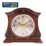RHYTHM丽声钟表 高端中式复古实木音乐座钟台钟日本进口静音机芯