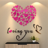 温馨浪漫3D亚克力立体墙贴贴纸卧室客厅门背景墙床头婚房装饰包邮