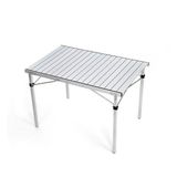 户外野营电脑桌摆摊折叠桌子便携式铝合金书桌地摊桌 白色