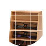 初心 木制多功能眼镜收纳盒 实木桌面创意遥控器整理盒手机收纳架