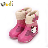 熊猫胖迪女童靴子儿童雪地靴中筒靴2015新款宝宝冬鞋冬季短靴