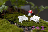 白色长椅 公园 座椅子 配饰 苔藓多肉摆件微景观生态瓶DIY配件