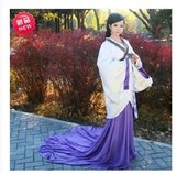 2015新款汉服女士古装服拖尾汉服 紫色气质古装裙仙女cosplay服装