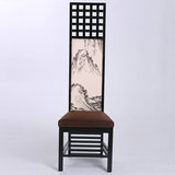 新中式实木沙发椅布艺椅子客厅禅意休闲椅创意圈椅酒店洽谈椅家具