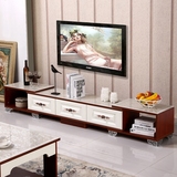 雨荨 简约现代欧式电视柜茶几组合钢化玻璃可伸缩客厅木质视听柜