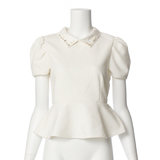 日本甜美系RD RougeDiamant领口钉钻小裙摆短袖T恤洋装