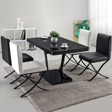 1.2米1.3米1.4米餐桌椅组合简约现代钢化玻璃长方形大小户型餐台