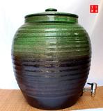 紫砂水缸宜兴陶瓷净水桶大号水桶罐紫砂麦饭石净水器送木架包邮