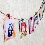 【天天特价】家居 6寸卡通相片墙儿童照片墙挂墙相框组合韩式卡纸