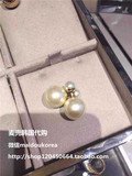 麦兜韩国代购 Dior迪奥 白色大小珍珠两用耳钉圆珠款