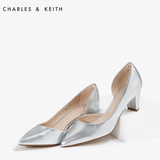CHARLES&KEITH单鞋 CK1-60360857 新款侧镂空尖头小中跟休闲女鞋