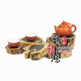 特价黑檀木雕紫光檀木料原木树根随形底座红木摆件实木茶壶托杯垫