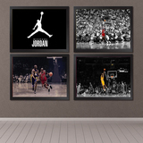 NBA公牛湖人乔丹科比装饰画海报 酒吧西餐厅咖啡厅客厅卧室有框画