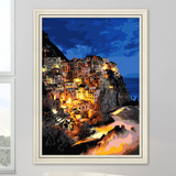 自创油画大师 diy数字油画大幅手绘客厅风景装饰画马纳罗拉的夜晚