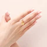 欧币开口女戒指仿真韩国韩版情侣戒指黄金不褪色饰品 指环