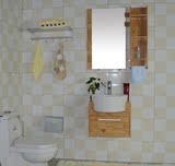 小户型橡木浴室柜洗手台盆柜组合整体卫浴洗脸盆吊柜洗浴台50cm