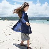 韩国女童装2015春夏款 儿童中长款针织开衫海边罩衣中大童外披衣